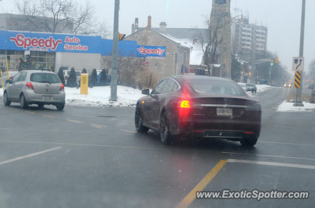 Tesla Model S spotted in Guelph, Ontario, Canada