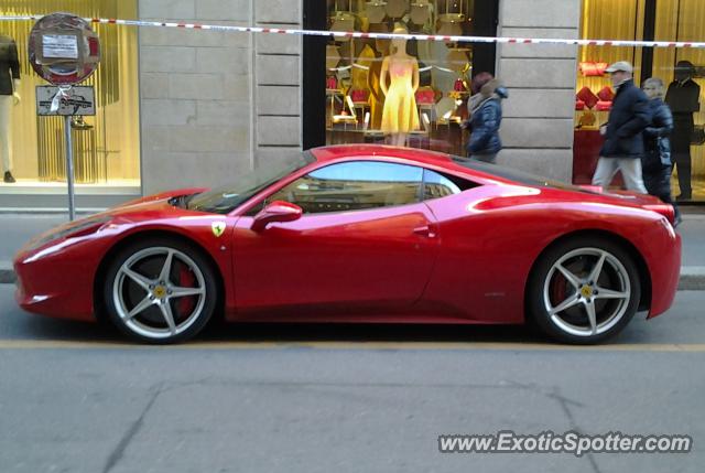 Ferrari 458 Italia spotted in Milano, Italy