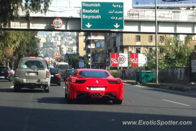 Ferrari 458 Italia spotted in Beirut, Lebanon