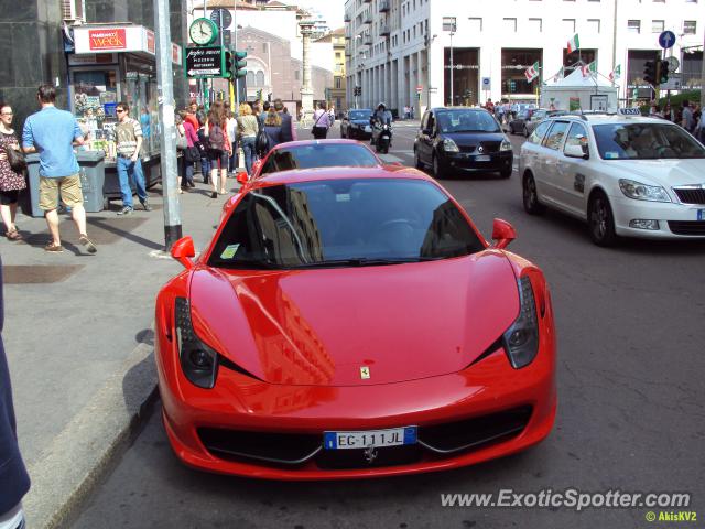 Ferrari 458 Italia spotted in Milan, Italy
