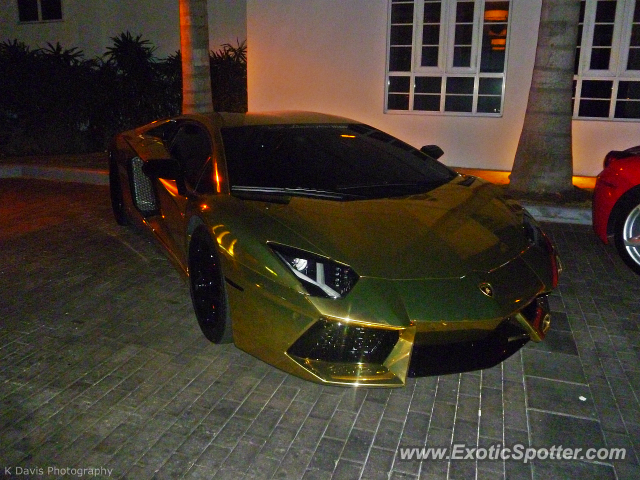 Lamborghini Aventador spotted in Miami Beach, Florida