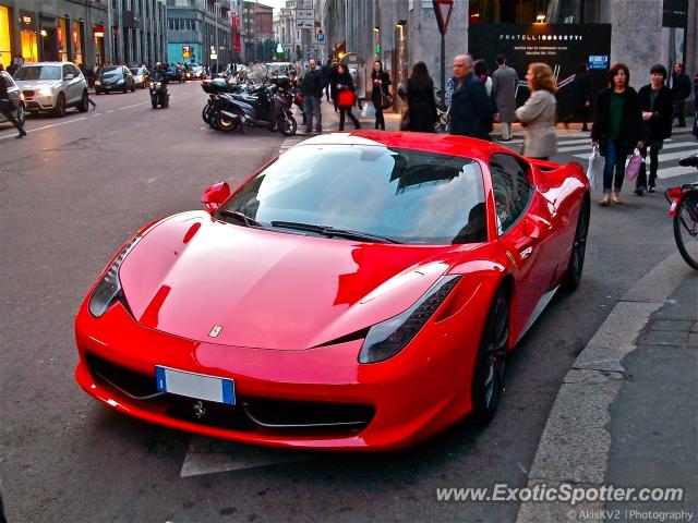Ferrari 458 Italia spotted in Milan, Italy