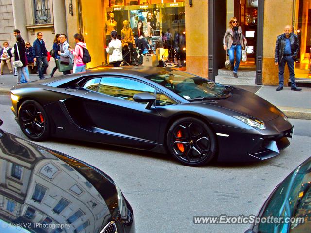 Lamborghini Aventador spotted in Milan, Italy
