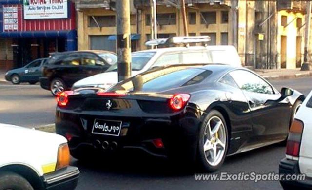 Ferrari 458 Italia spotted in Yangon, Myanmar, Burma