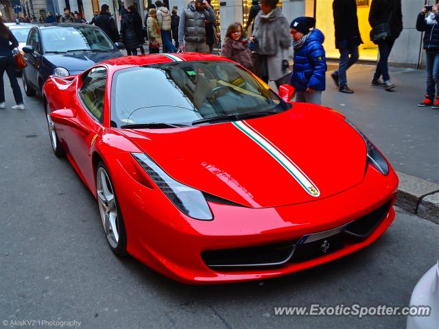 Ferrari 458 Italia spotted in Milan, Italy