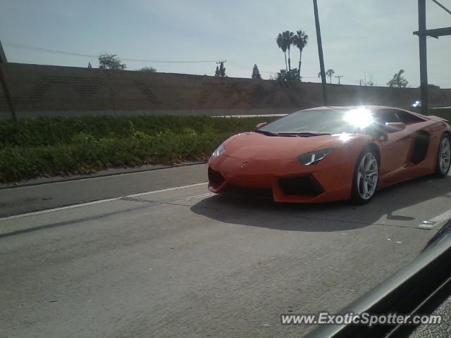 Lamborghini Aventador spotted in 405 freeway, California