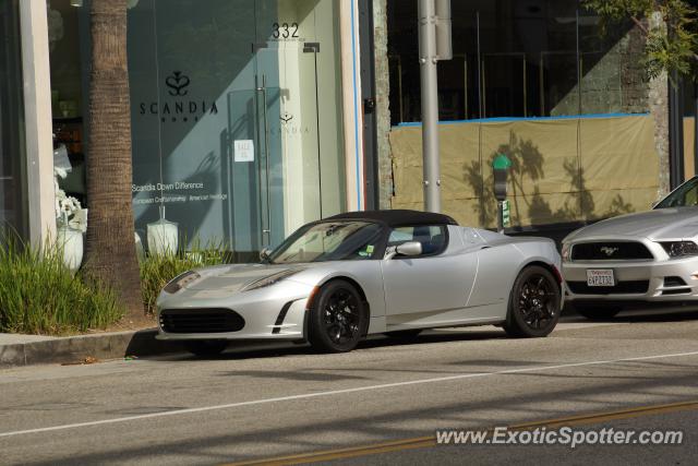 Tesla Roadster spotted in Beverly Hills, California