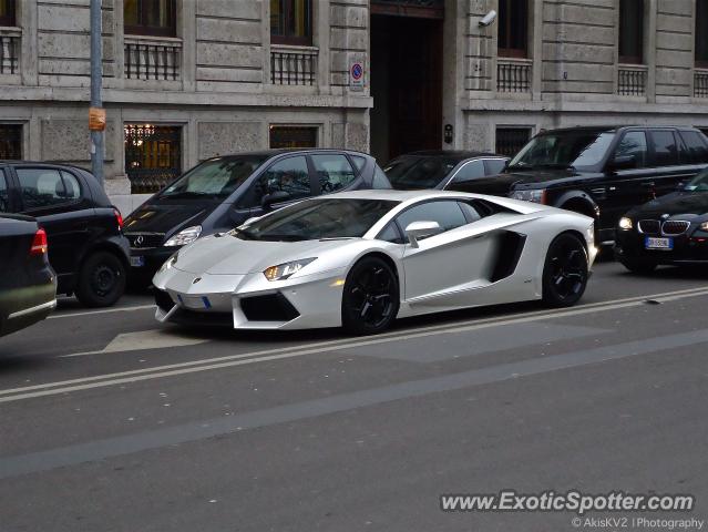 Lamborghini Aventador spotted in Milan, Italy