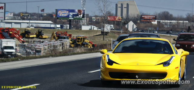 Ferrari 458 Italia spotted in Interstate 465, Indiana