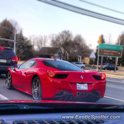 Ferrari 458 Italia spotted in Carroll County, Maryland